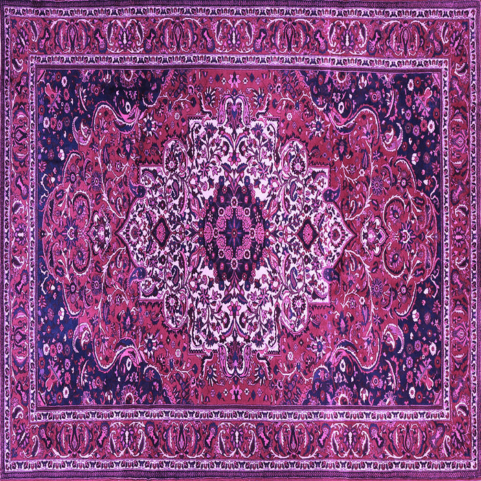 Square Medallion Purple Traditional Rug, tr1627pur