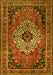 Machine Washable Medallion Yellow Traditional Rug, wshtr1627yw