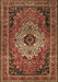 Machine Washable Medallion Brown Traditional Rug, wshtr1627brn