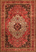 Serging Thickness of Machine Washable Medallion Orange Traditional Area Rugs, wshtr1627org