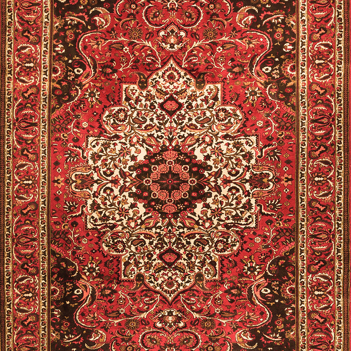 Serging Thickness of Machine Washable Medallion Orange Traditional Area Rugs, wshtr1627org