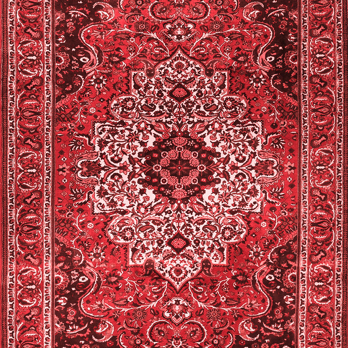 Machine Washable Medallion Red Traditional Rug, wshtr1627red