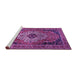 Sideview of Machine Washable Medallion Purple Traditional Area Rugs, wshtr1627pur