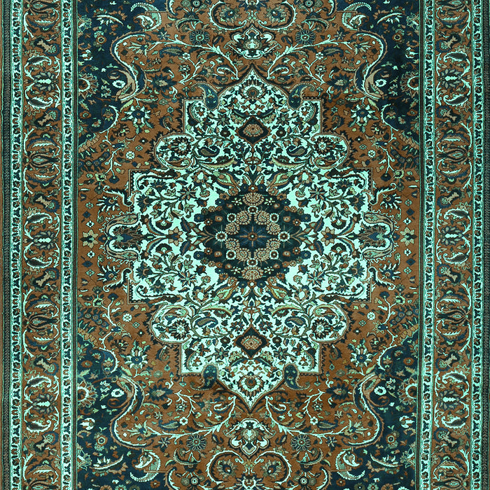 Medallion Turquoise Traditional Rug, tr1627turq