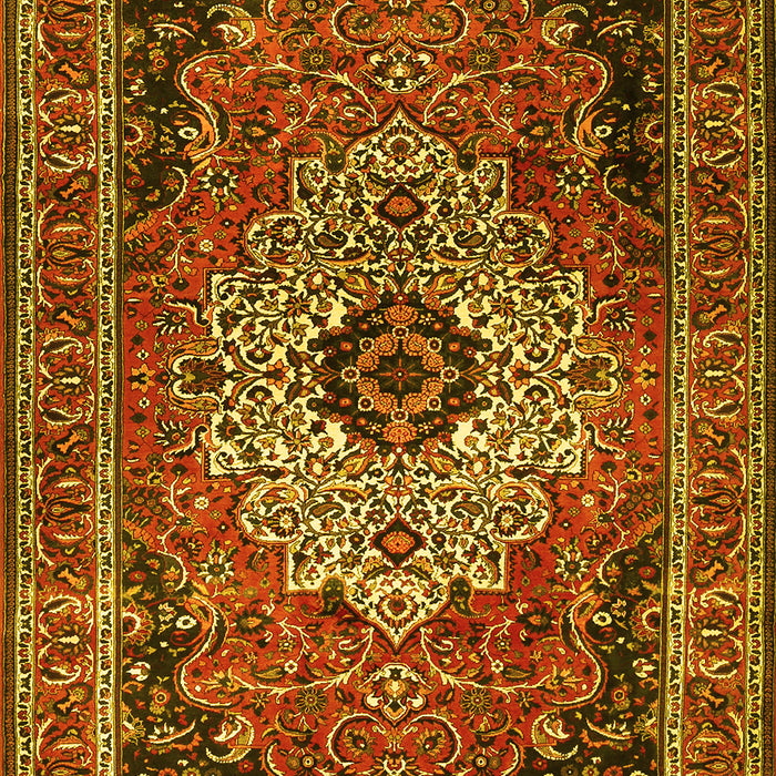 Medallion Yellow Traditional Rug, tr1627yw