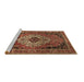 Sideview of Machine Washable Medallion Brown Traditional Rug, wshtr1627brn