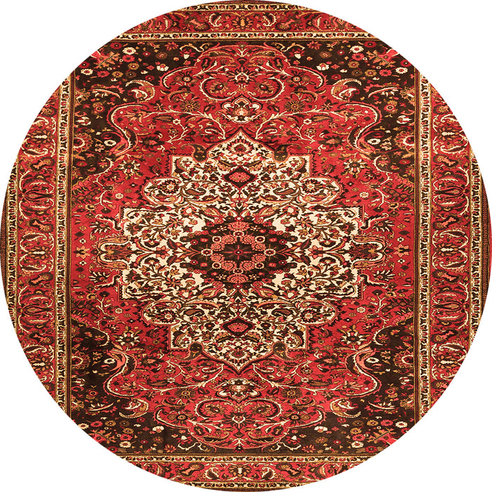 Square Medallion Orange Traditional Rug, tr1627org