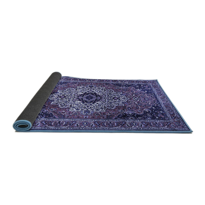 Sideview of Medallion Blue Traditional Rug, tr1627blu
