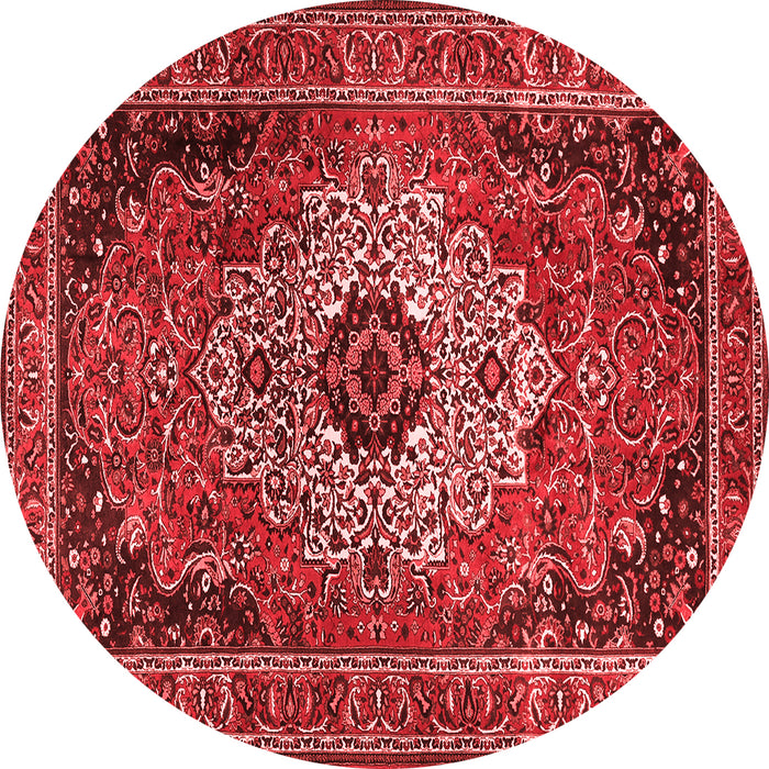 Machine Washable Medallion Red Traditional Rug, wshtr1627red