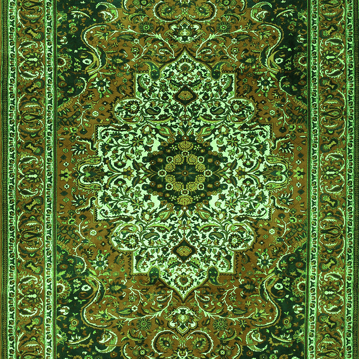 Serging Thickness of Machine Washable Medallion Green Traditional Area Rugs, wshtr1627grn