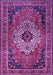 Machine Washable Medallion Purple Traditional Area Rugs, wshtr1627pur