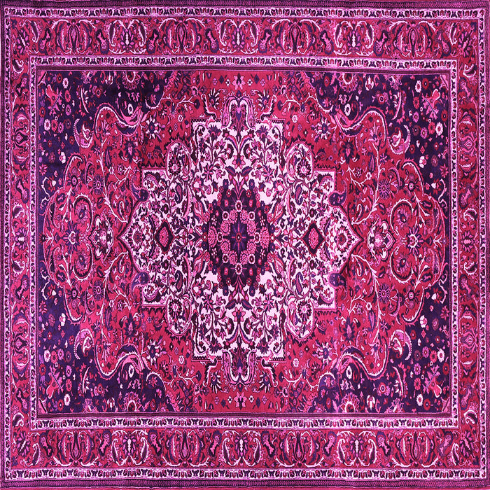 Square Medallion Pink Traditional Rug, tr1627pnk