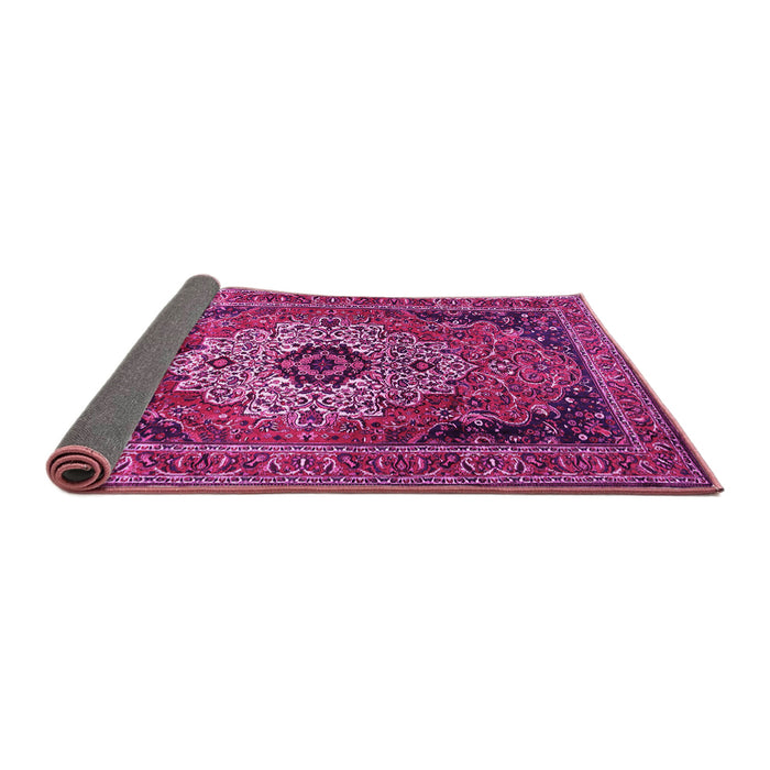 Sideview of Medallion Pink Traditional Rug, tr1627pnk
