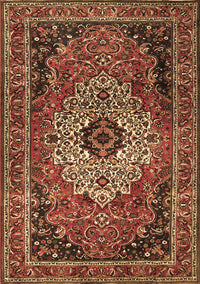 Medallion Brown Traditional Rug, tr1627brn