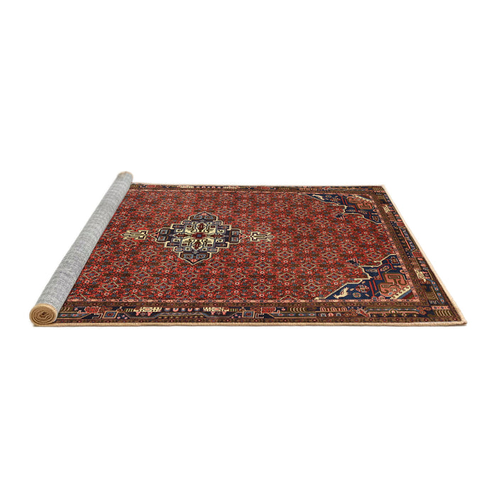 Sideview of Machine Washable Traditional Tomato Red Rug, wshtr1628