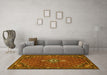 Machine Washable Persian Yellow Traditional Rug in a Living Room, wshtr1628yw