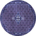 Round Persian Blue Traditional Rug, tr1628blu