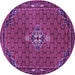 Round Persian Purple Traditional Rug, tr1628pur