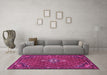 Machine Washable Persian Pink Traditional Rug in a Living Room, wshtr1628pnk