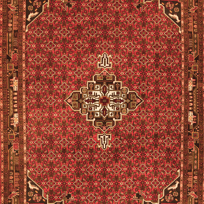 Serging Thickness of Machine Washable Persian Orange Traditional Area Rugs, wshtr1628org