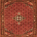 Round Machine Washable Persian Orange Traditional Area Rugs, wshtr1628org