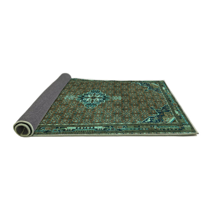 Sideview of Persian Turquoise Traditional Rug, tr1628turq