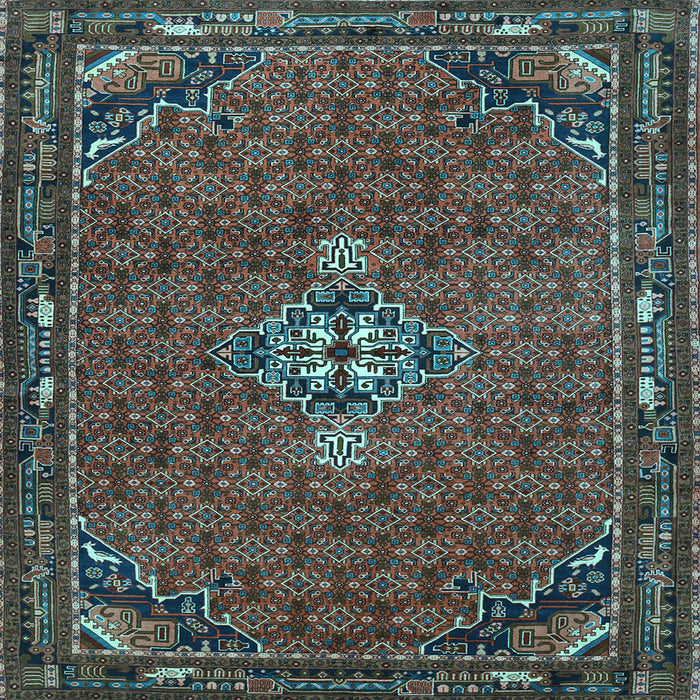 Square Machine Washable Persian Light Blue Traditional Rug, wshtr1628lblu