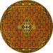 Round Persian Yellow Traditional Rug, tr1628yw