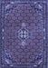 Machine Washable Persian Blue Traditional Rug, wshtr1628blu