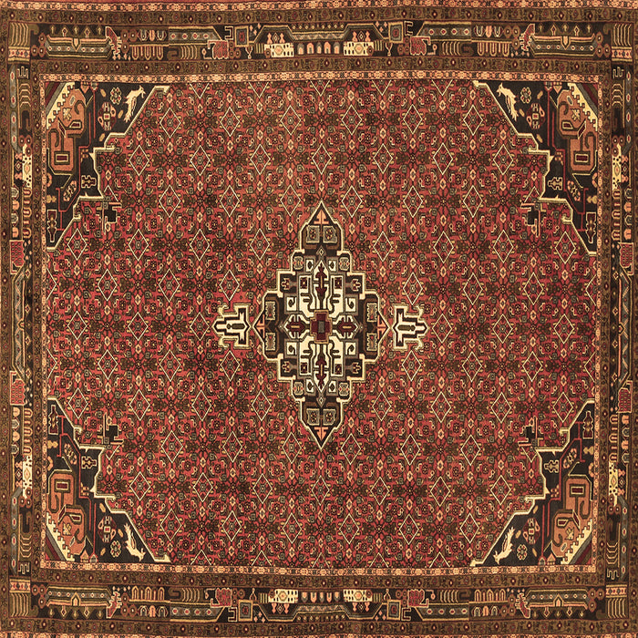 Square Machine Washable Persian Brown Traditional Rug, wshtr1628brn