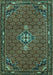 Machine Washable Persian Turquoise Traditional Area Rugs, wshtr1628turq