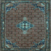 Square Persian Light Blue Traditional Rug, tr1628lblu