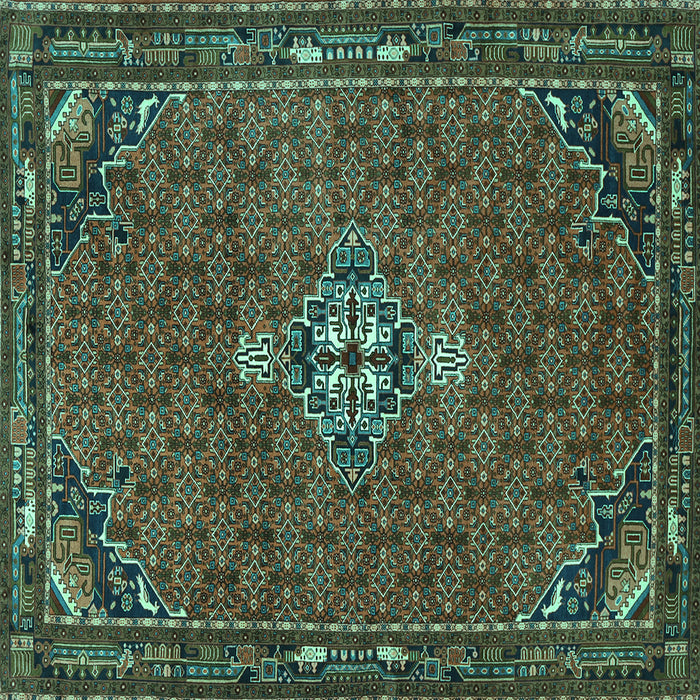 Square Machine Washable Persian Turquoise Traditional Area Rugs, wshtr1628turq