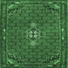 Square Machine Washable Persian Emerald Green Traditional Area Rugs, wshtr1628emgrn