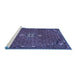 Sideview of Machine Washable Persian Blue Traditional Rug, wshtr1628blu