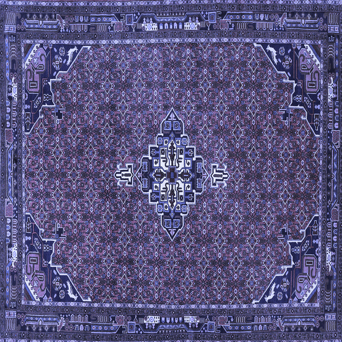 Square Machine Washable Persian Blue Traditional Rug, wshtr1628blu