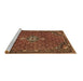 Sideview of Machine Washable Persian Brown Traditional Rug, wshtr1628brn