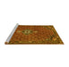 Sideview of Machine Washable Persian Yellow Traditional Rug, wshtr1628yw