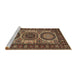 Sideview of Machine Washable Traditional Bakers Brown Rug, wshtr1629