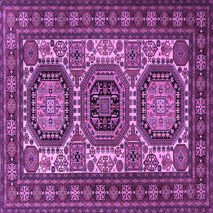 Square Machine Washable Persian Purple Traditional Area Rugs, wshtr1629pur