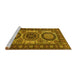 Sideview of Machine Washable Persian Yellow Traditional Rug, wshtr1629yw