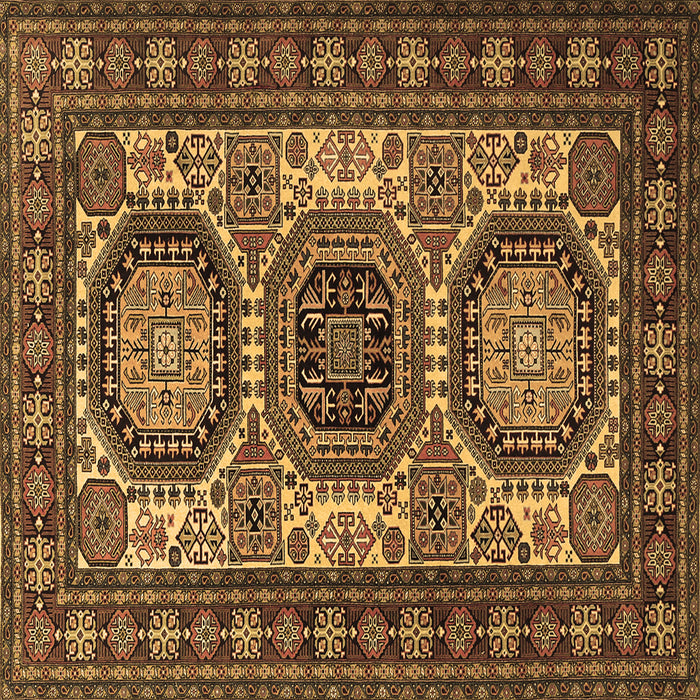 Square Machine Washable Persian Brown Traditional Rug, wshtr1629brn