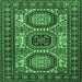 Square Machine Washable Persian Emerald Green Traditional Area Rugs, wshtr1629emgrn