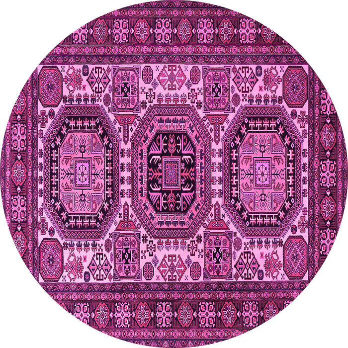 Round Persian Pink Traditional Rug, tr1629pnk