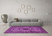 Machine Washable Persian Purple Traditional Area Rugs in a Living Room, wshtr1629pur