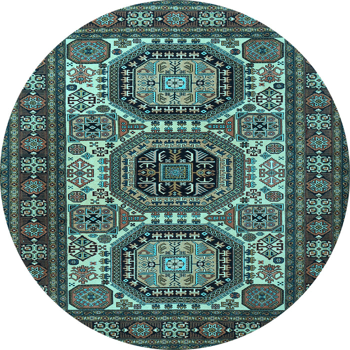 Round Persian Light Blue Traditional Rug, tr1629lblu