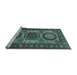 Sideview of Machine Washable Persian Light Blue Traditional Rug, wshtr1629lblu