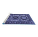 Sideview of Machine Washable Persian Blue Traditional Rug, wshtr1629blu