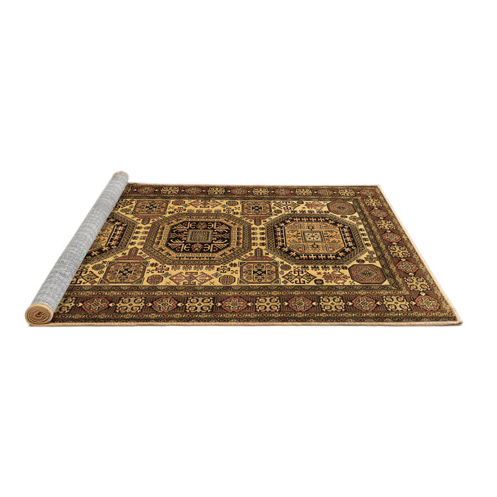 Sideview of Machine Washable Persian Brown Traditional Rug, wshtr1629brn