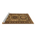 Sideview of Machine Washable Persian Brown Traditional Rug, wshtr1629brn